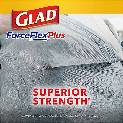 Glad ForceFlexPlus Tall Kitchen Drawstring Trash Bags (CLO70320)