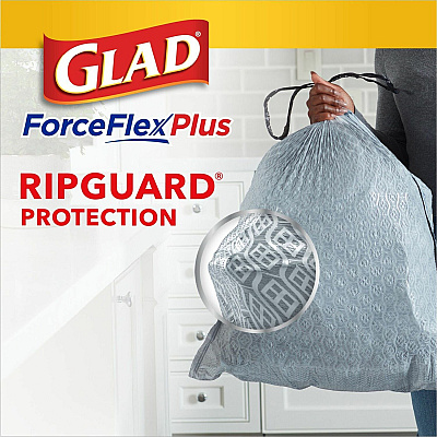Glad ForceFlexPlus Tall Kitchen Drawstring Trash Bags (CLO70320)