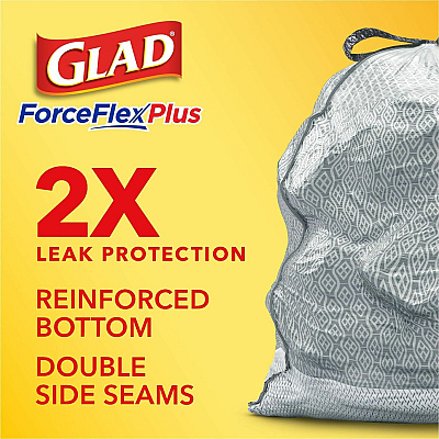 Glad ForceFlexPlus Tall Kitchen Drawstring Trash Bags (CLO70320)