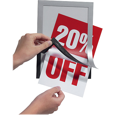 Durable DURAFRAME Self-Adhesive Magnetic Half-Letter Sign Holder (DBL491323)