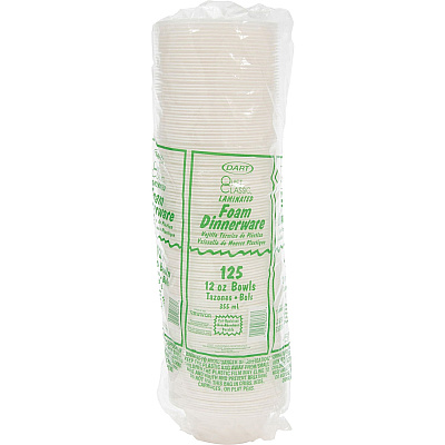 Dart Quiet Classic 12 oz Laminated Foam Bowls (DCC12BWWQR)