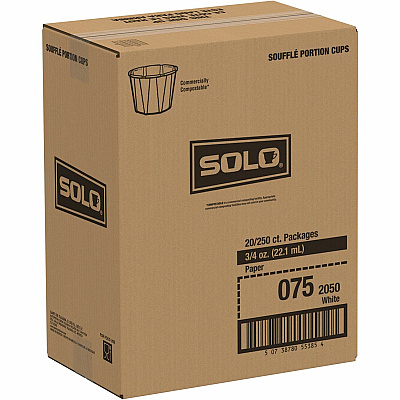 Solo 0.75 oz Treated Paper Souffle Portion Cups (SCC0752050)