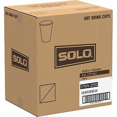 Solo 6 oz Paper Hot Cups (SCC376W2050)