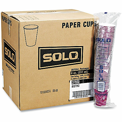 Solo 10 oz Bistro Design Disposable Paper Cups (SCC370SI0041)