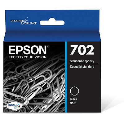 Epson DURABrite Ultra T702 Original Standard Yield Inkjet Ink Cartridge - Black - 1 Each (EPST702120S)