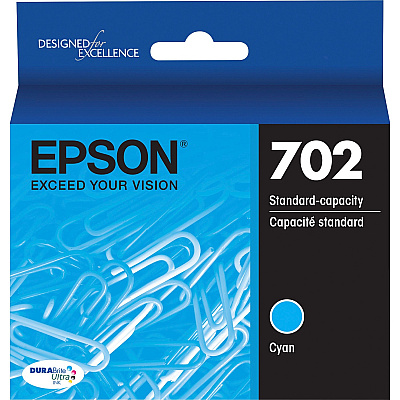 Epson DURABrite Ultra T702 Original Standard Yield Inkjet Ink Cartridge - Cyan - 1 Each (EPST702220S)