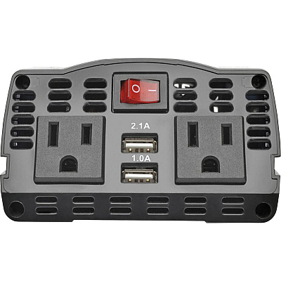 Tripp Lite 375W PowerVerter Ultra-Compact Car Inverter with 2 AC Outlets, 2 USB Charging Ports and Battery Cables (PV375USB)