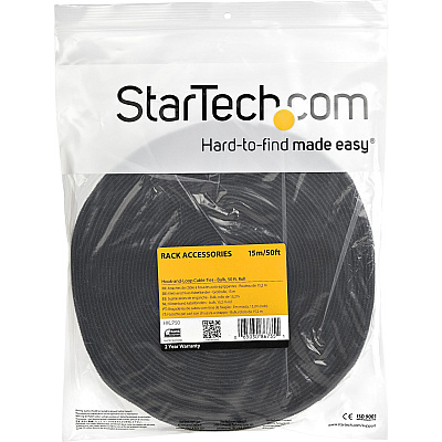 StarTech Hook-and-loop Cable Management Tie - 50 Ft. Roll - Organize The Cables In Your Server Rack Or Cabinet, By Bundling Them Using This Cut-to-size Wrap (HKLP50)
