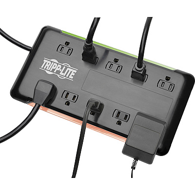 Tripp Lite Protect It! 10-Outlet Surge Protector, 6 ft. Cord, 2880 Joules, Black Housing (TLP1006B)