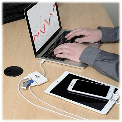 Eaton Tripp Lite Series 4-Port USB-C Hub, USB 3.x (5Gbps), 2x USB-A, 2x USB-C, White (U4600042A2C)