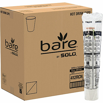 Solo Bare 12 oz Paper Hot Cups (SCC412RCNJ8484)