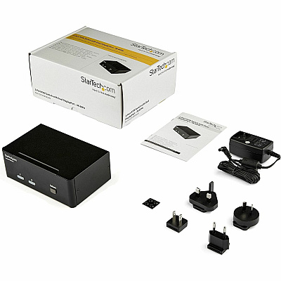 StarTech 2-port Display Port Dual-monitor Kvm Switch - 4k 60hz - Access Two Dual-monitor Computers And Two Shared Usb Peripherals From A Single Workstation (SV231DPDDUA2)