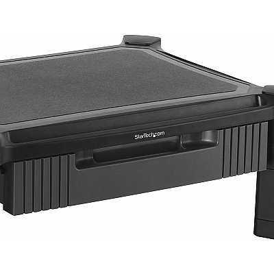 StarTech Monitor Riser - Drawer - Height Adjustable With Stackable Columns - Computer Monitor Riser Stand For Desk - Supports Up To 32in (22lb/10kg) Monitor (MONSTADJD)