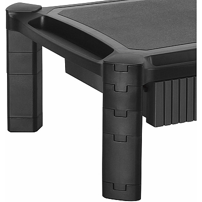StarTech Monitor Riser - Drawer - Height Adjustable With Stackable Columns - Computer Monitor Riser Stand For Desk - Supports Up To 32in (22lb/10kg) Monitor (MONSTADJD)