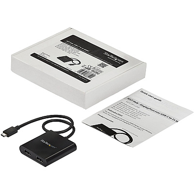StarTech 2-port Usb-c To Hdmi Mst Hub - 4k 30hz - Multi-stream Transport Hub For Usb C Windows Devices - Thunderbolt 3 Compatible (MSTCDP122HD)