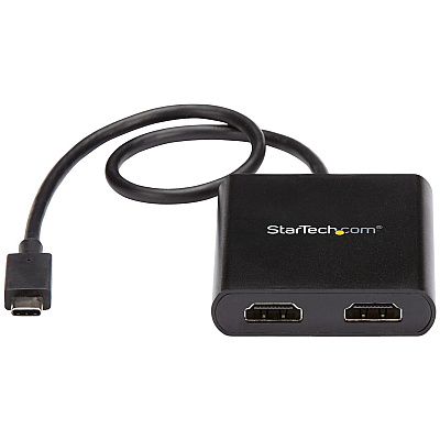 StarTech 2-port Usb-c To Hdmi Mst Hub - 4k 30hz - Multi-stream Transport Hub For Usb C Windows Devices - Thunderbolt 3 Compatible (MSTCDP122HD)