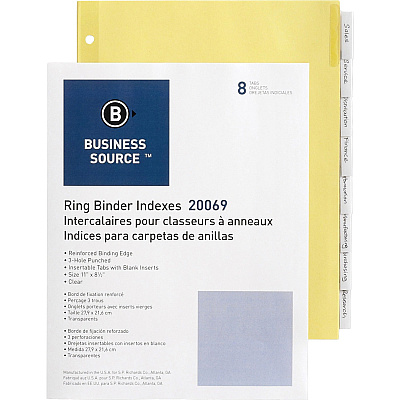 Business Source Buff Stock Ring Binder Indexes (BSN20069BX)