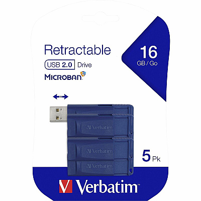 Verbatim 16GB USB Flash Drive - 5pk - Blue (99810)
