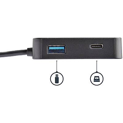 StarTech Usb C Adapter - Usb-c Multiport Adapter For Laptops - 4k Hdmi - Gbe - Usb-c - Usb-a - Usb 3.0 - Mobile Laptop Dock - Thunderbolt 3 Port Compatible (DKT30CHD)