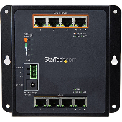 StarTech Industrial 8 Port Gigabit Poe Switch 30w (IES81GPOEW)