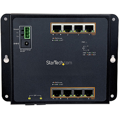 StarTech Industrial 8 + 2port Gigabit Poe+ Switch (IES101GP2SFW)