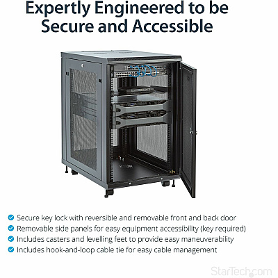 StarTech 18u Server Rack Cabinet 2-30in W/casters (RK1833BKM)