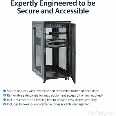 StarTech 24u Server Rack Cabinet 2-30in W/casters (RK2433BKM)