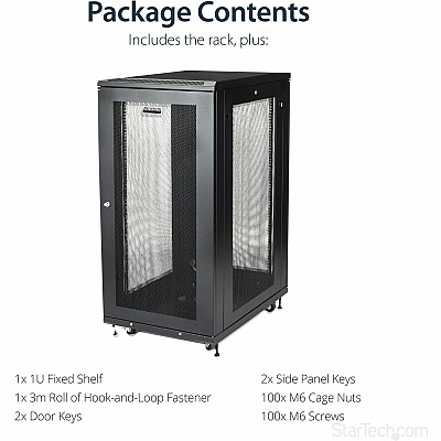 StarTech 24u Server Rack Cabinet 2-30in W/casters (RK2433BKM)