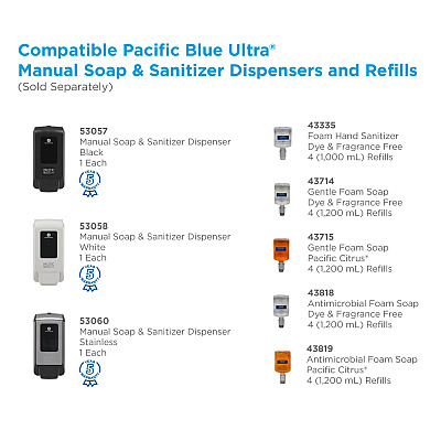 Pacific Blue Ultra Gentle Foam Soap Manual Dispenser Refills (GPC43714)