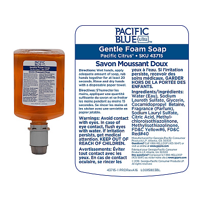 Pacific Blue Ultra Gentle Foam Hand Soap Manual Dispenser Refills (GPC43715)