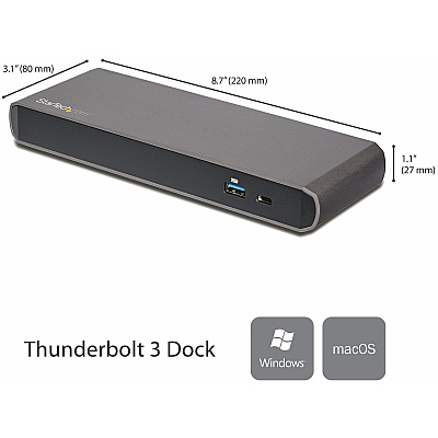 StarTech Thunderbolt 3 Dock - Dual 4k Dp - 85w Pd (TB3DK2DPPD)