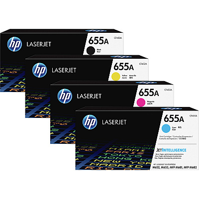 HP 655A (CF450A) Original Laser Toner Cartridge - Black - 1 Each