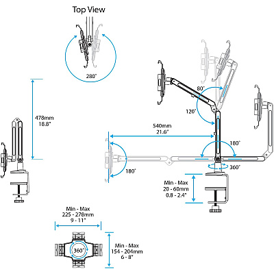 StarTech Tablet Arm - Desk-mount - Articulating (ARMTBLTIW)