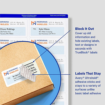 Avery 1" x 2-5/8" Labels, Ultrahold, 15,000 Labels (AVE95520)