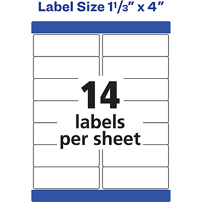Avery 1-1/3" x 4" Labels, Ultrahold, 7,000 Labels (AVE95522)
