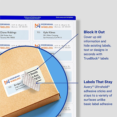 Avery 2" x 4" Labels, Ultrahold, 5,000 Labels (AVE95523)