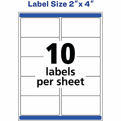 Avery 2" x 4" Labels, Ultrahold, 5,000 Labels (AVE95523)
