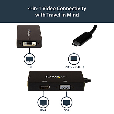 StarTech Usb-c Multiport Adapter - 3-in-1 Usb-c V (CDPVGDVHDBP)