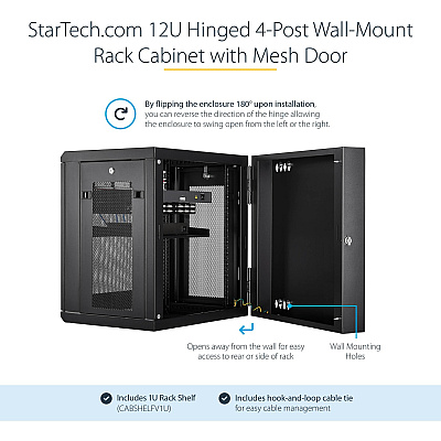 StarTech 12u Wall Mount Network Cabinet 16in Deep (RK12WALHM)