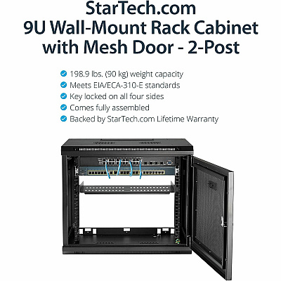 StarTech 2post 9u 19in Wall Mount Network Cabinet (RK9WALM)