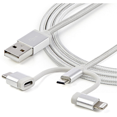 StarTech Cable Usb - Micro-usb Usb-c Lightning 1m (LTCUB1MGR)