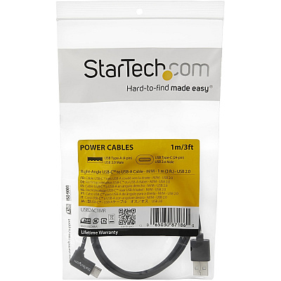 StarTech Cable - Usb To Usbc Right Angle - 1m (USB2AC1MR)