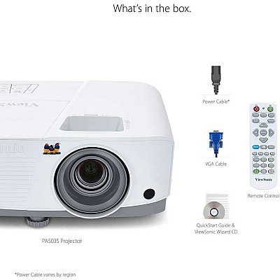 Viewsonic PA503S 3800 Lumens SVGA High Brightness Projector for Home and Office with HDMI Vertical Keystone