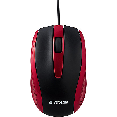Verbatim Corded Notebook Optical Mouse - Red (VER99742)