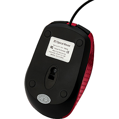 Verbatim Corded Notebook Optical Mouse - Red (VER99742)