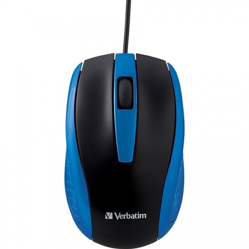 Verbatim Corded Notebook Optical Mouse - Blue (99743)