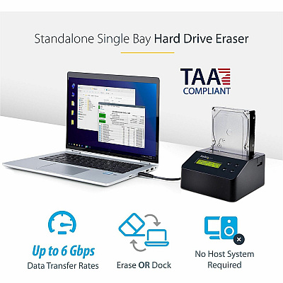 StarTech Eraser Hard Drive - Standalone - 4kn (SDOCK1EU3P2)
