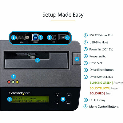 StarTech Eraser Hard Drive - Standalone - 4kn (SDOCK1EU3P2)