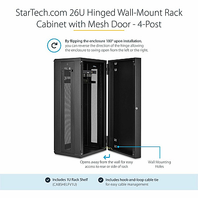 StarTech 26u Wall Mount Network Cabinet 16in Deep (RK2620WALHM)