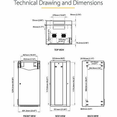 StarTech 26u Wall Mount Network Cabinet 16in Deep (RK2620WALHM)